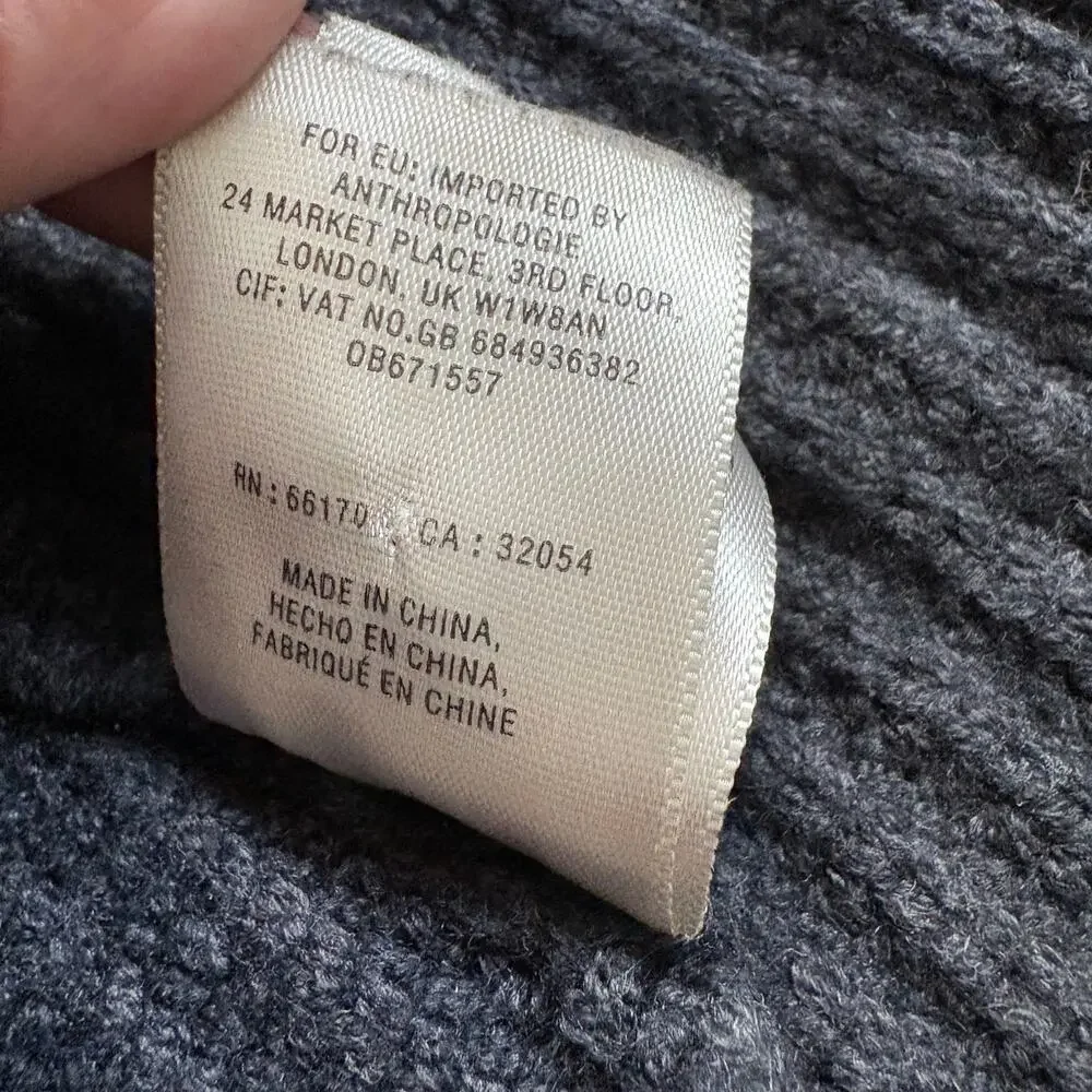 Anthropologie Knitted &Knotted Cardigan Wool blend Sz Small oversized Cabincore